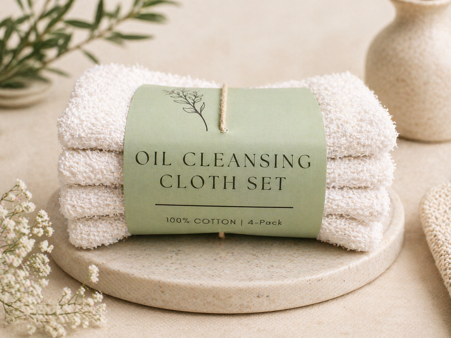 100% Cotton Washcloths - 4 pack